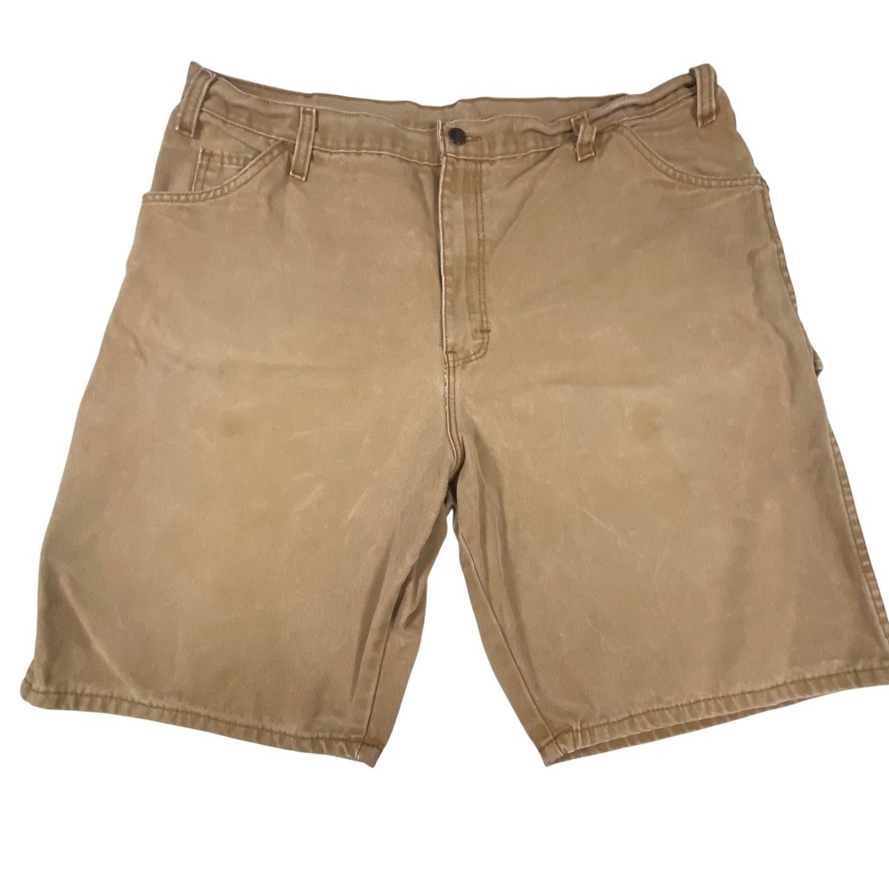 Dickies Duck Canvas Carpenter Shorts Men's‎ 40x10 Brown Relaxed Fit Distressed